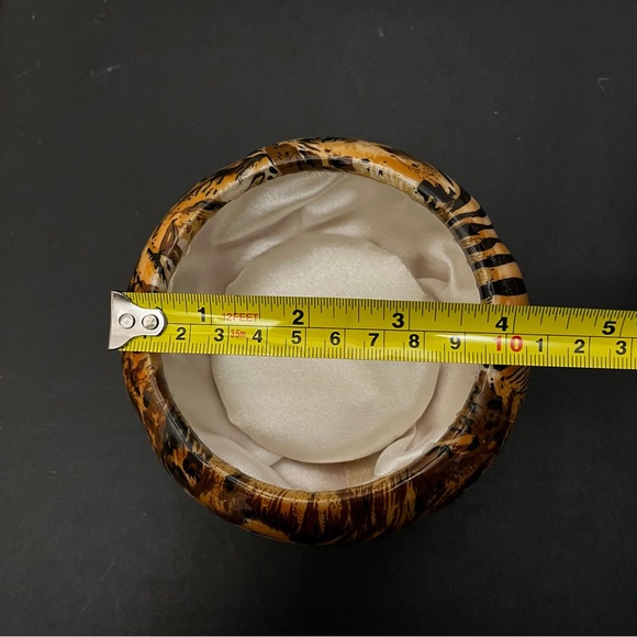 Safari Lion print covered dish Jewelry box - Picture 3 of 13